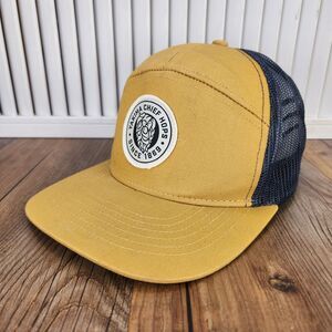 Yakima Chief Hops 7 Panel Snapback Trucker Hat Orange Blue Craft Beer Hipster